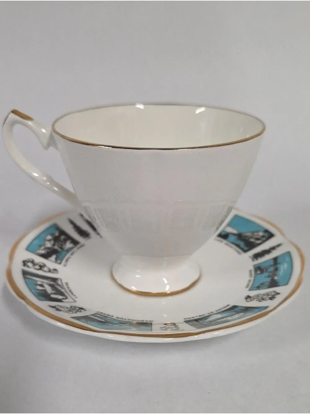 Vintage MCM 1962 Royal Talbot Seattle World's Fair Teacup & Saucer Set